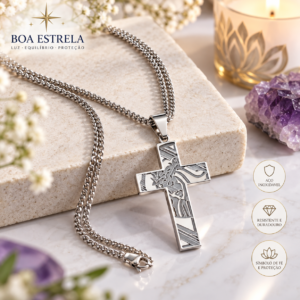 Colar com Crucifixo em Aço Inoxidável