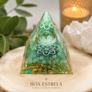 Orgonita de Aventurina Verde com Lótus e Mandala